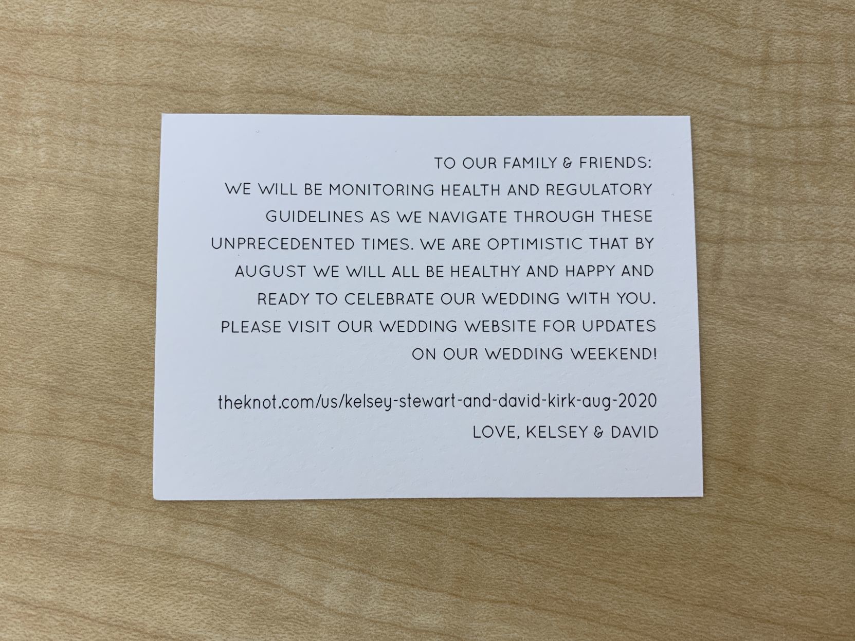 Optimistic card